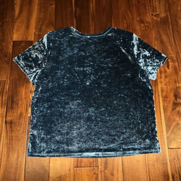 Crushed Blue Velvet Teen Youth Shirt Top Tween Girls Arizona Jeans Co L Large - Picture 2 of 7